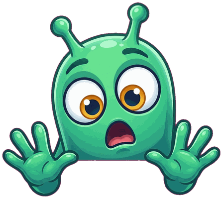 The alien looking astonished