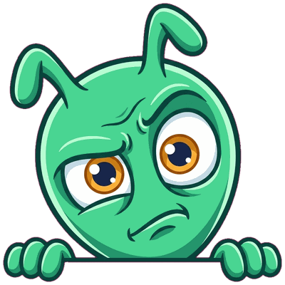 The alien looking confused