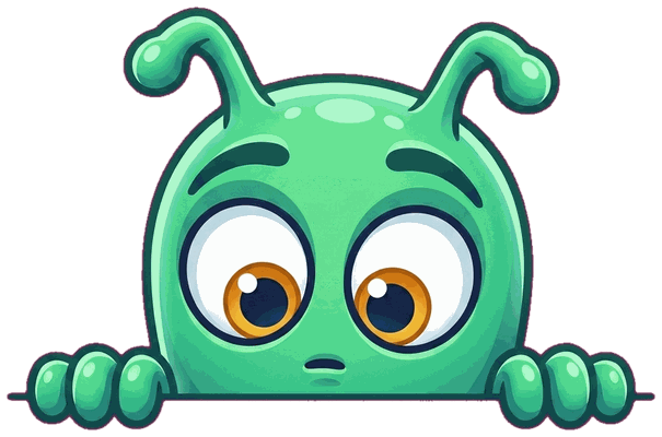 The alien leaning in, curious
