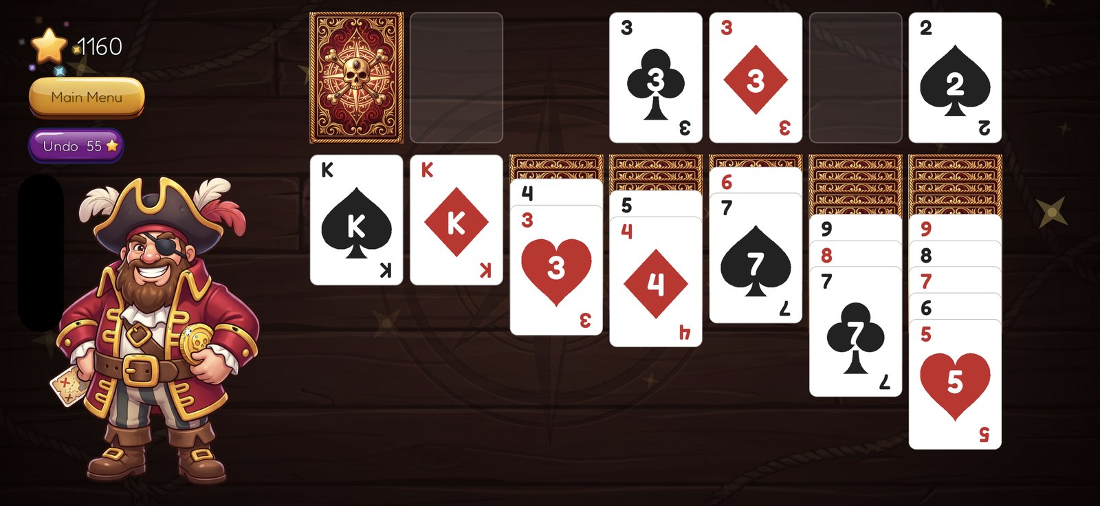 Solitaire Squad gameplay with the Pirate theme